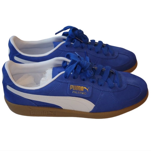 NEW Puma Palermo Lace Up Men's Blue Casual Sneakers Size 10.5 - Picture 2 of 12